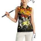 Step Into Horror Domain Suns Football Women Sleeveless Polo Shirt Halloween Horror Movie Characters - Aussie Hoodie