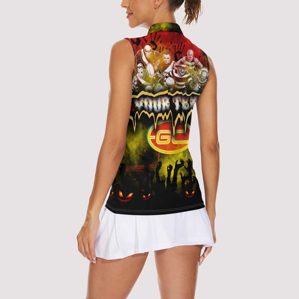 Step Into Horror Domain Suns Football Women Sleeveless Polo Shirt Halloween Horror Movie Characters - Aussie Hoodie