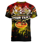 Step Into Horror Domain Suns Football Women V-Neck T-Shirt Halloween Horror Movie Characters - Aussie Hoodie