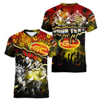 Step Into Horror Domain Suns Football Women V-Neck T-Shirt Halloween Horror Movie Characters - Aussie Hoodie