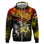 Step Into Horror Domain Suns Football Zip Hoodie Halloween Horror Movie Characters - Aussie Hoodie