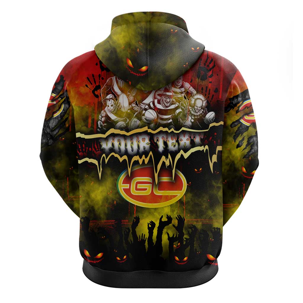 Step Into Horror Domain Suns Football Zip Hoodie Halloween Horror Movie Characters - Aussie Hoodie