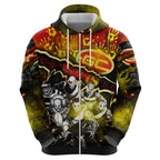 Step Into Horror Domain Suns Football Zip Hoodie Halloween Horror Movie Characters - Aussie Hoodie