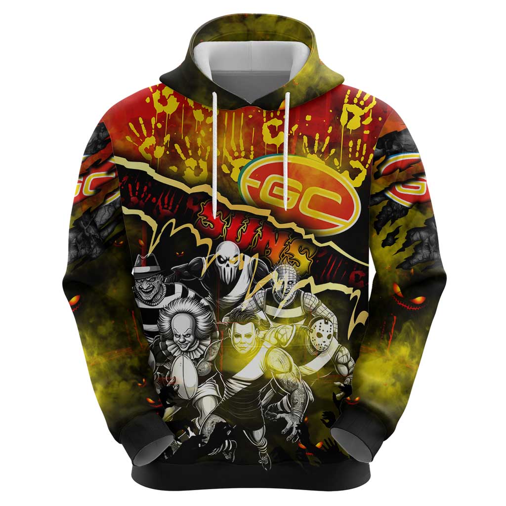 Step Into Horror Domain Suns Football Zip Hoodie Halloween Horror Movie Characters - Aussie Hoodie