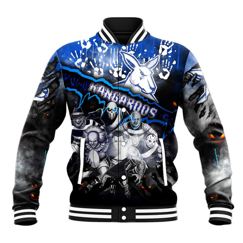 Step Into Horror Domain Kangaroos Football Baseball Jacket Halloween Horror Movie Characters - Aussie Hoodie