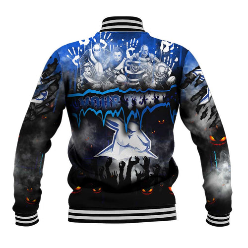 Step Into Horror Domain Kangaroos Football Baseball Jacket Halloween Horror Movie Characters - Aussie Hoodie