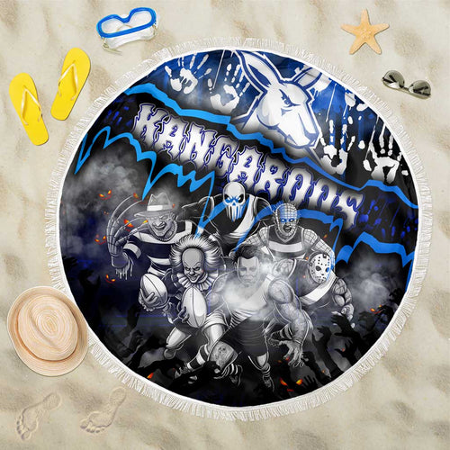 Step Into Horror Domain Kangaroos Football Beach Blanket Halloween Horror Movie Characters - Aussie Hoodie