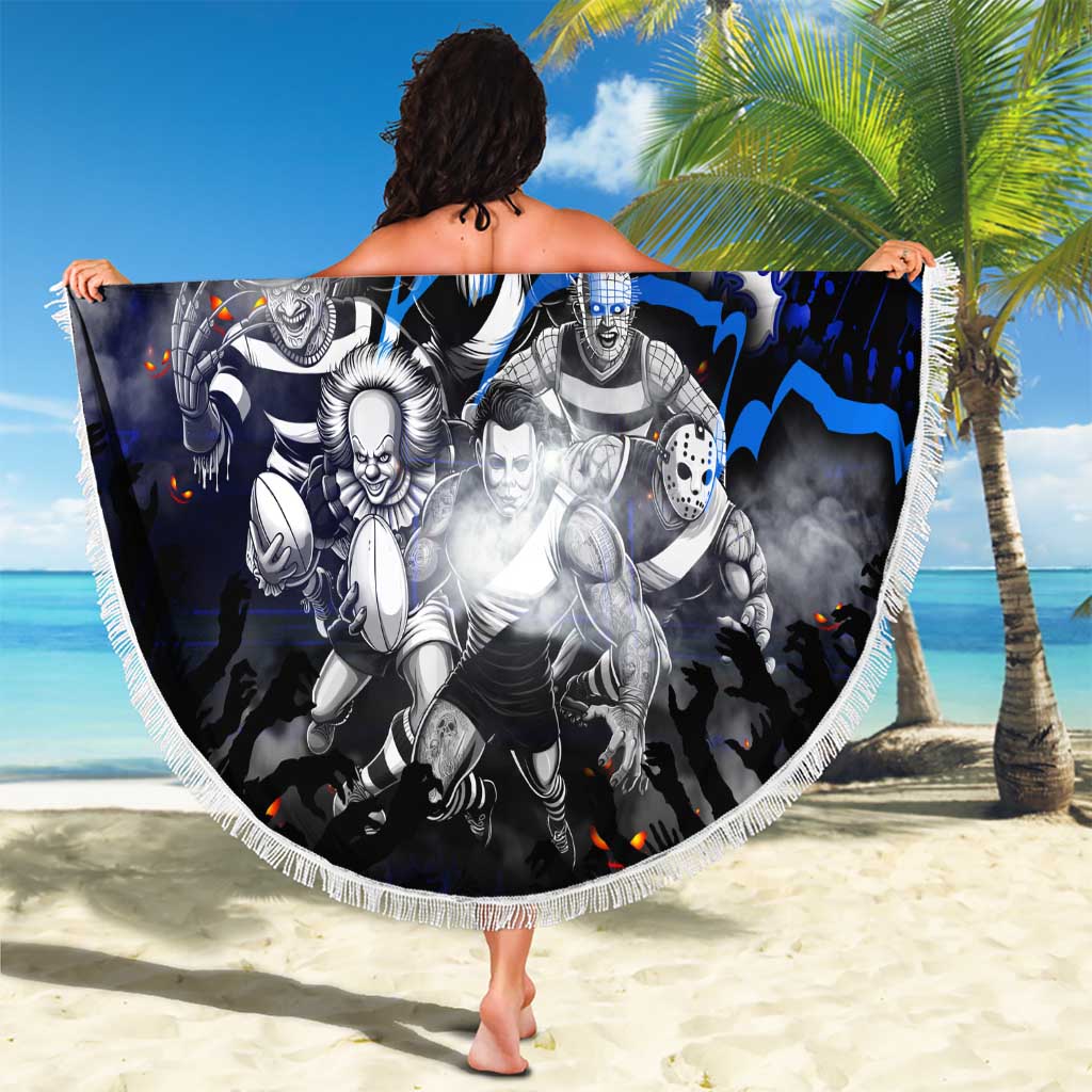 Step Into Horror Domain Kangaroos Football Beach Blanket Halloween Horror Movie Characters - Aussie Hoodie