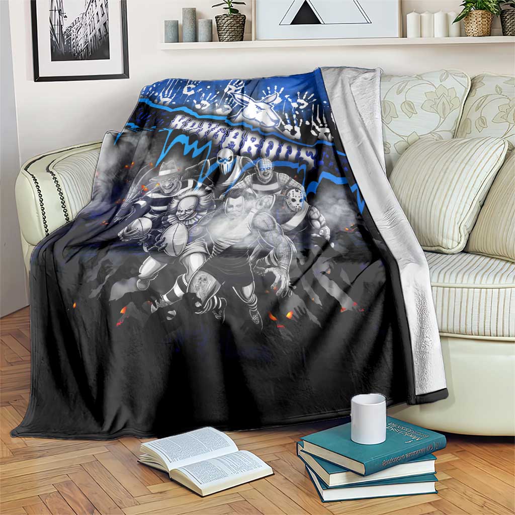 Step Into Horror Domain Kangaroos Football Blanket Halloween Horror Movie Characters - Aussie Hoodie