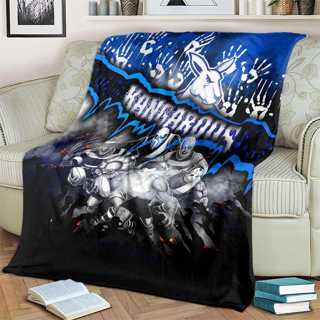 Step Into Horror Domain Kangaroos Football Blanket Halloween Horror Movie Characters - Aussie Hoodie
