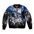 Step Into Horror Domain Kangaroos Football Bomber Jacket Halloween Horror Movie Characters - Aussie Hoodie