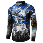 Step Into Horror Domain Kangaroos Football Button Sweatshirt Halloween Horror Movie Characters - Aussie Hoodie