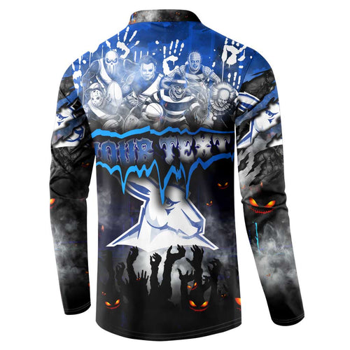 Step Into Horror Domain Kangaroos Football Button Sweatshirt Halloween Horror Movie Characters - Aussie Hoodie