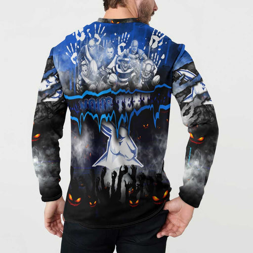 Step Into Horror Domain Kangaroos Football Button Sweatshirt Halloween Horror Movie Characters - Aussie Hoodie