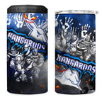 Step Into Horror Domain Kangaroos Football 4 in 1 Can Cooler Tumbler Halloween Horror Movie Characters - Aussie Hoodie