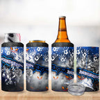 Step Into Horror Domain Kangaroos Football 4 in 1 Can Cooler Tumbler Halloween Horror Movie Characters - Aussie Hoodie