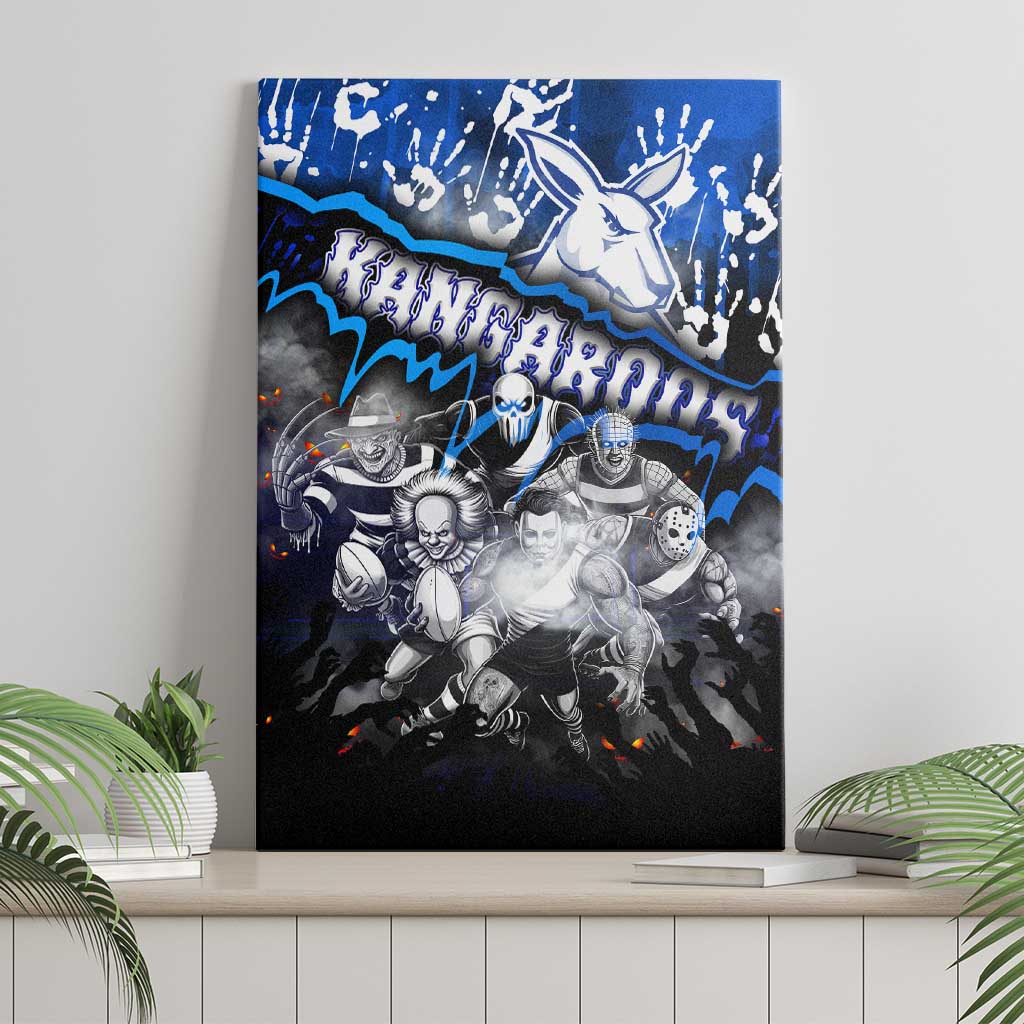 Step Into Horror Domain Kangaroos Football Canvas Wall Art Halloween Horror Movie Characters - Aussie Hoodie