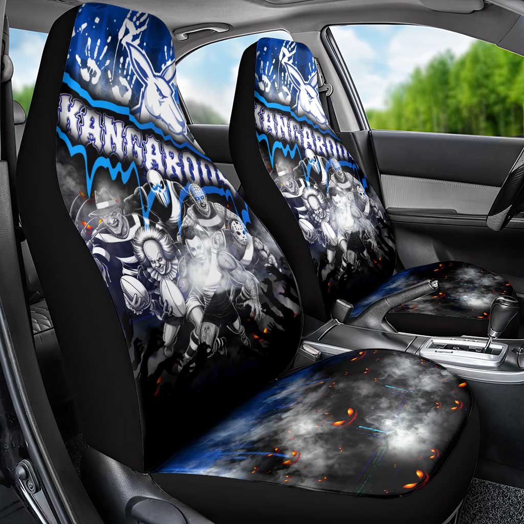 Step Into Horror Domain Kangaroos Football Car Seat Cover Halloween Horror Movie Characters - Aussie Hoodie