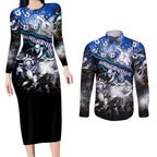 Step Into Horror Domain Kangaroos Football Couples Matching Long Sleeve Bodycon Dress and Long Sleeve Button Shirt Halloween Horror Movie Characters - Aussie Hoodie