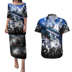 Step Into Horror Domain Kangaroos Football Couples Matching Puletasi and Hawaiian Shirt Halloween Horror Movie Characters - Aussie Hoodie