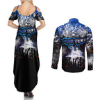 Step Into Horror Domain Kangaroos Football Couples Matching Summer Maxi Dress and Long Sleeve Button Shirt Halloween Horror Movie Characters - Aussie Hoodie