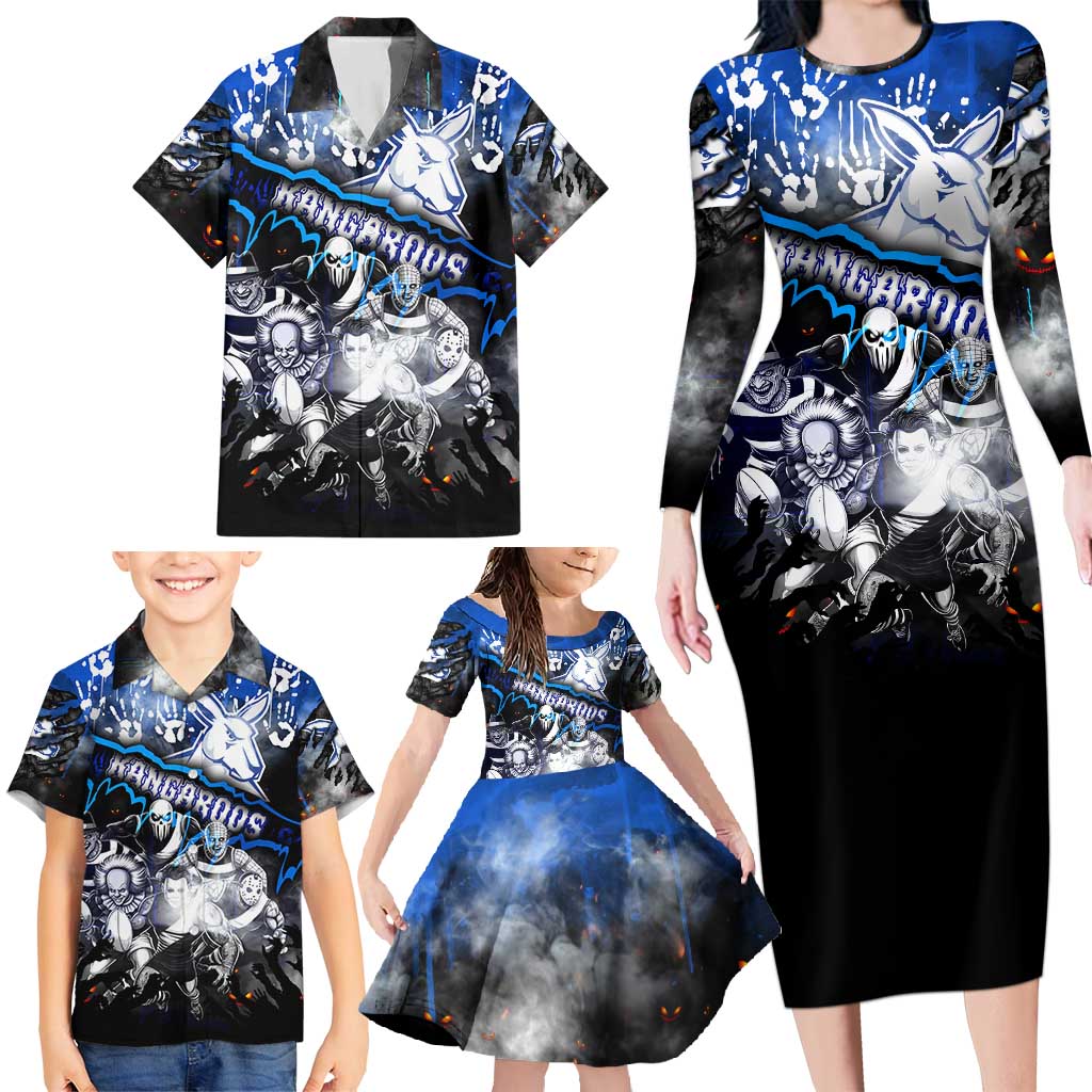 Step Into Horror Domain Kangaroos Football Family Matching Long Sleeve Bodycon Dress and Hawaiian Shirt Halloween Horror Movie Characters - Aussie Hoodie