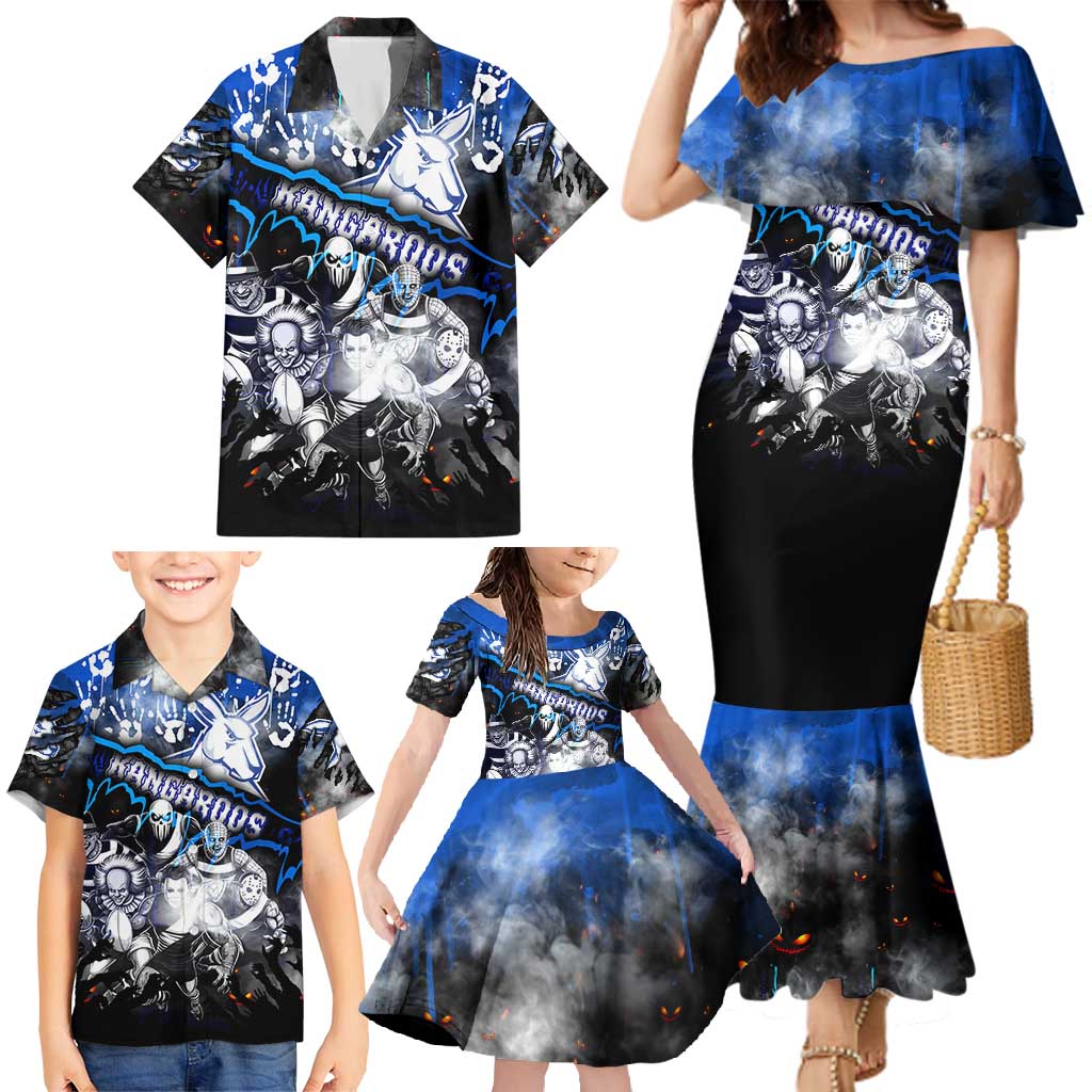 Step Into Horror Domain Kangaroos Football Family Matching Mermaid Dress and Hawaiian Shirt Halloween Horror Movie Characters - Aussie Hoodie