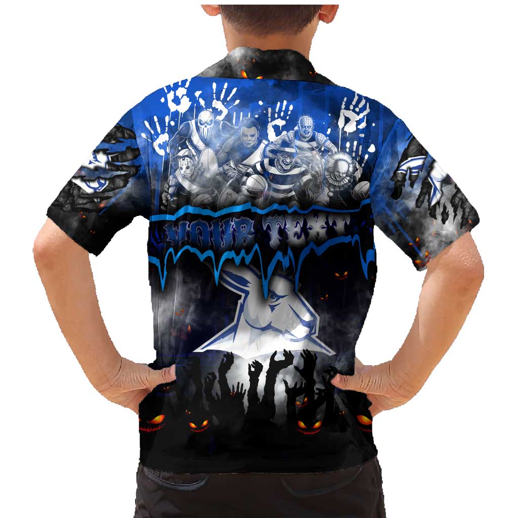 Step Into Horror Domain Kangaroos Football Family Matching Mermaid Dress and Hawaiian Shirt Halloween Horror Movie Characters - Aussie Hoodie