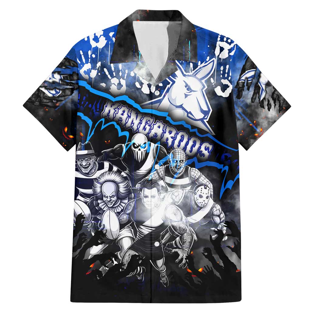 Step Into Horror Domain Kangaroos Football Family Matching Mermaid Dress and Hawaiian Shirt Halloween Horror Movie Characters - Aussie Hoodie