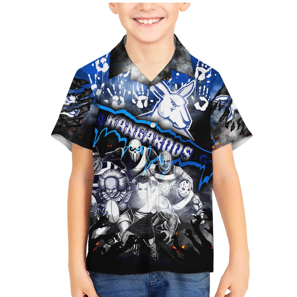 Step Into Horror Domain Kangaroos Football Family Matching Mermaid Dress and Hawaiian Shirt Halloween Horror Movie Characters - Aussie Hoodie
