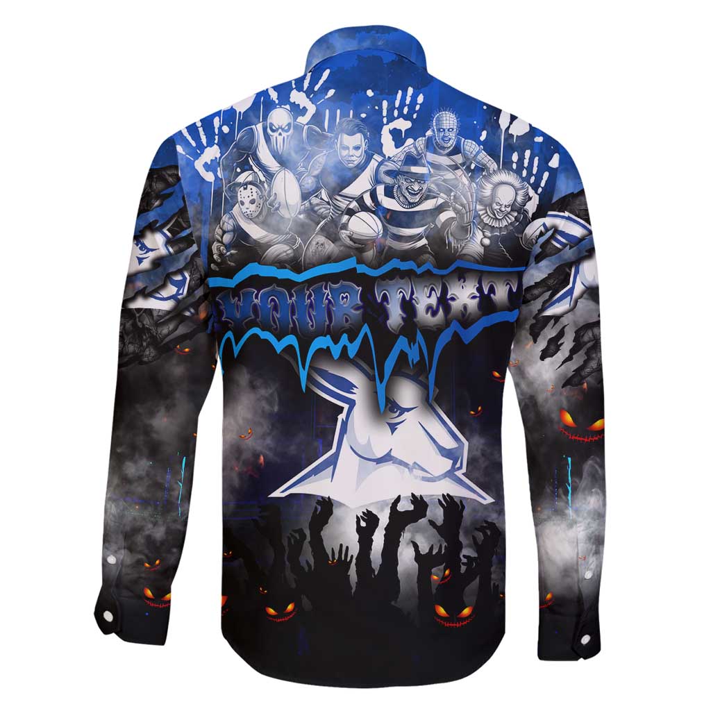 Step Into Horror Domain Kangaroos Football Family Matching Off Shoulder Maxi Dress and Hawaiian Shirt Halloween Horror Movie Characters - Aussie Hoodie