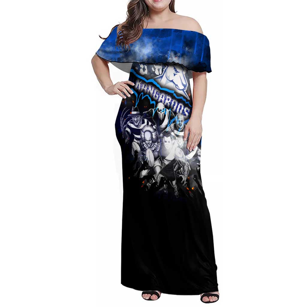 Step Into Horror Domain Kangaroos Football Family Matching Off Shoulder Maxi Dress and Hawaiian Shirt Halloween Horror Movie Characters - Aussie Hoodie