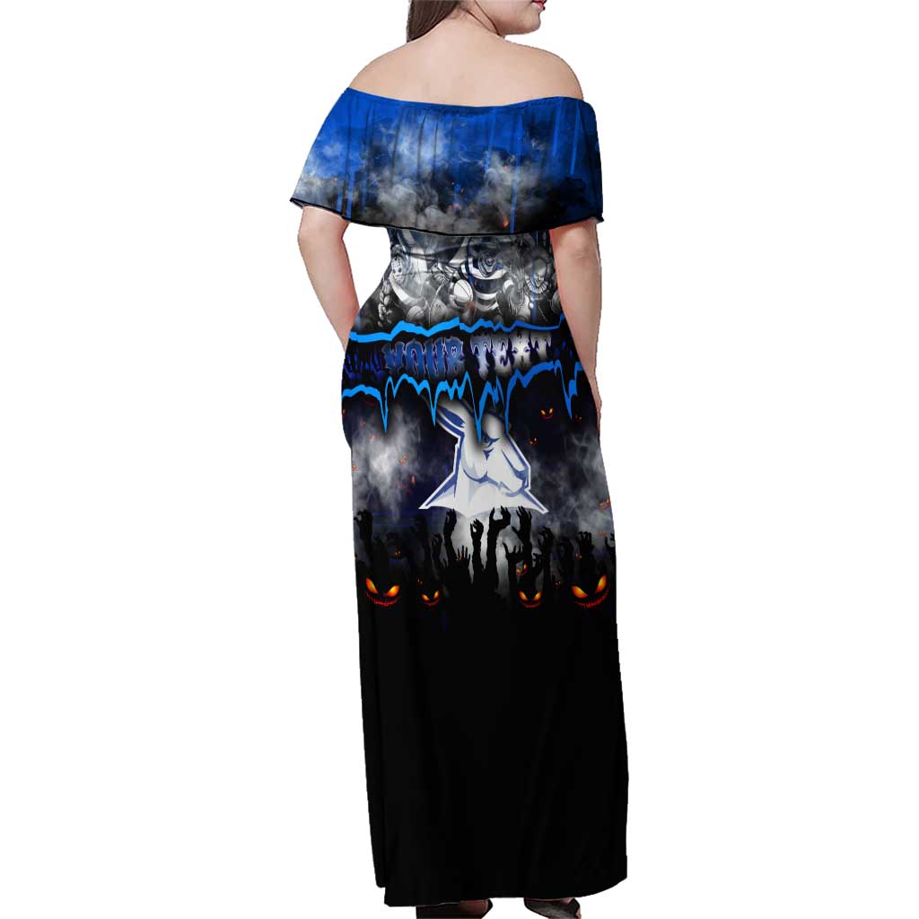 Step Into Horror Domain Kangaroos Football Family Matching Off Shoulder Maxi Dress and Hawaiian Shirt Halloween Horror Movie Characters - Aussie Hoodie
