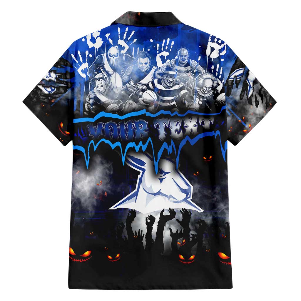 Step Into Horror Domain Kangaroos Football Family Matching Off Shoulder Short Dress and Hawaiian Shirt Halloween Horror Movie Characters - Aussie Hoodie