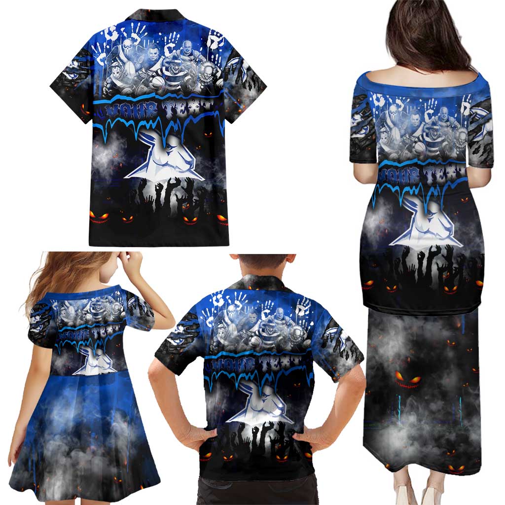 Step Into Horror Domain Kangaroos Football Family Matching Puletasi and Hawaiian Shirt Halloween Horror Movie Characters - Aussie Hoodie