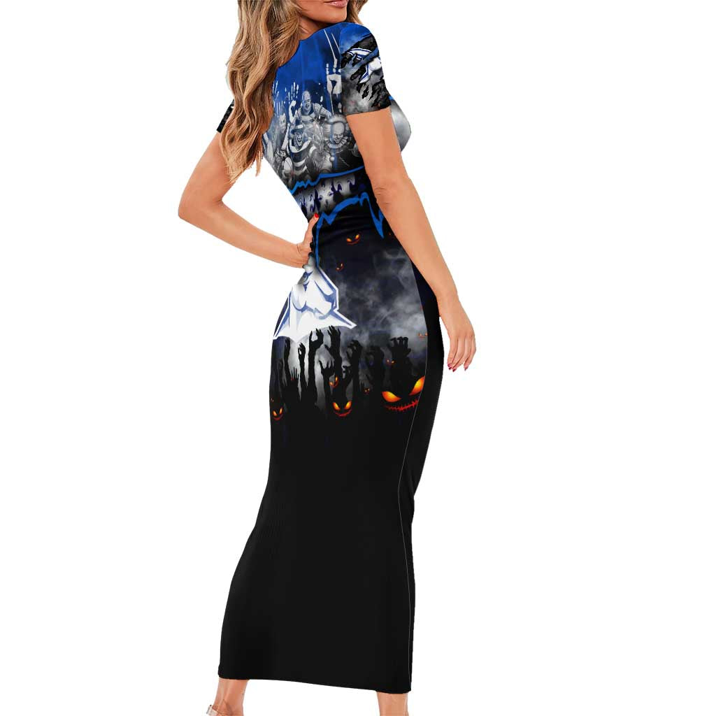 Step Into Horror Domain Kangaroos Football Family Matching Short Sleeve Bodycon Dress and Hawaiian Shirt Halloween Horror Movie Characters - Aussie Hoodie