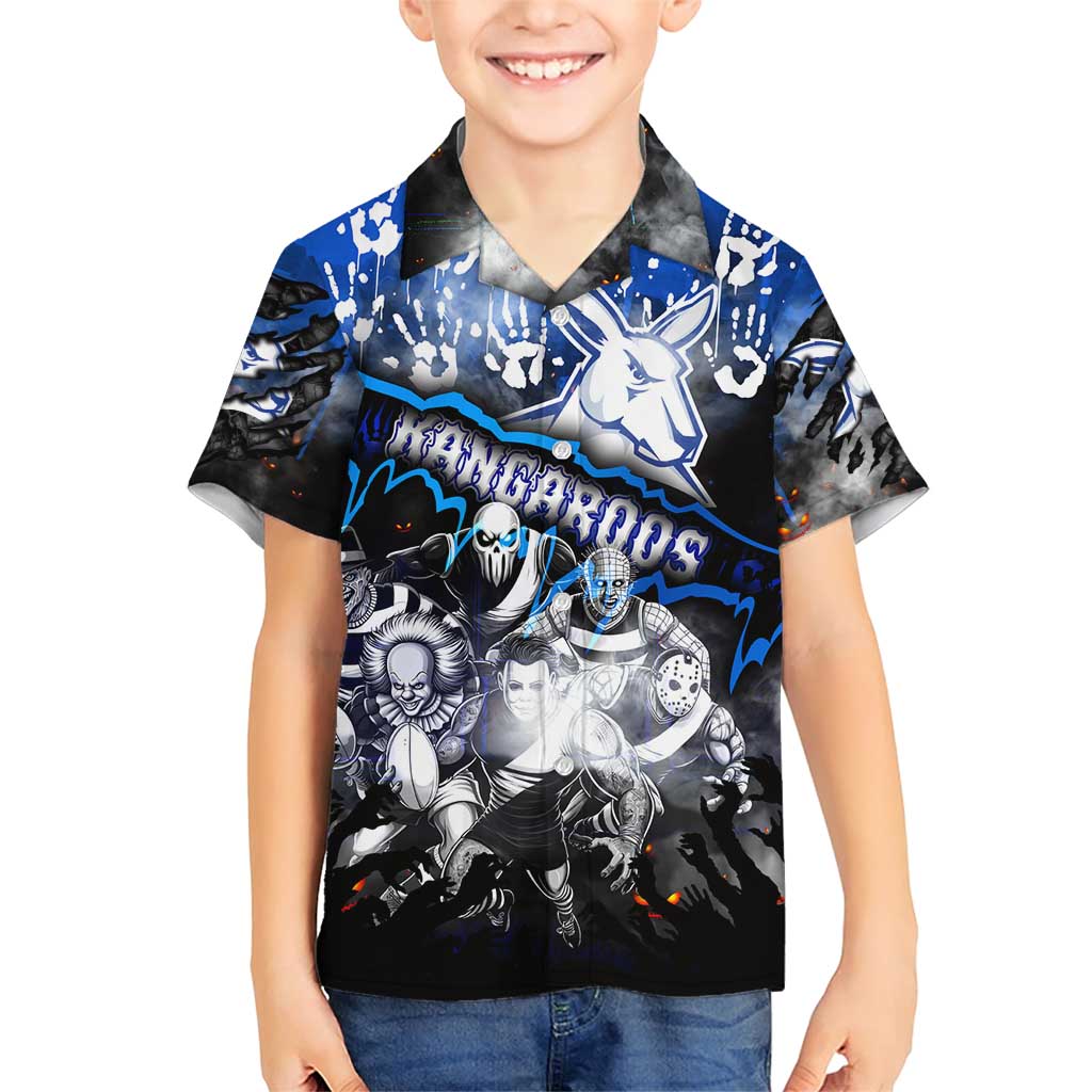 Step Into Horror Domain Kangaroos Football Family Matching Short Sleeve Bodycon Dress and Hawaiian Shirt Halloween Horror Movie Characters - Aussie Hoodie