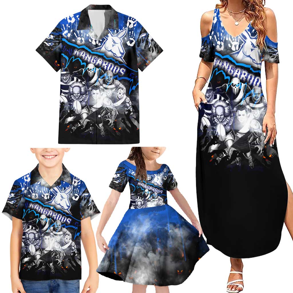 Step Into Horror Domain Kangaroos Football Family Matching Summer Maxi Dress and Hawaiian Shirt Halloween Horror Movie Characters - Aussie Hoodie