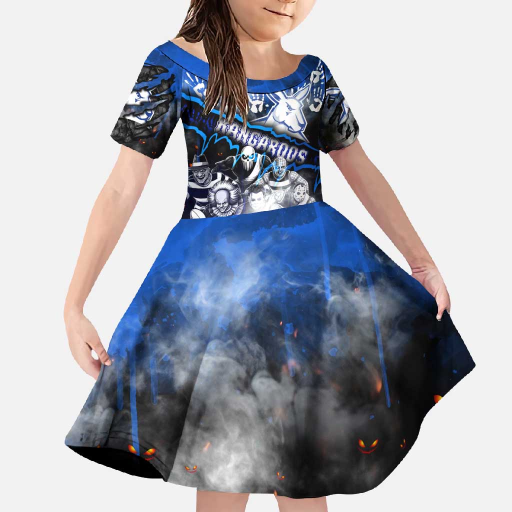 Step Into Horror Domain Kangaroos Football Family Matching Summer Maxi Dress and Hawaiian Shirt Halloween Horror Movie Characters - Aussie Hoodie