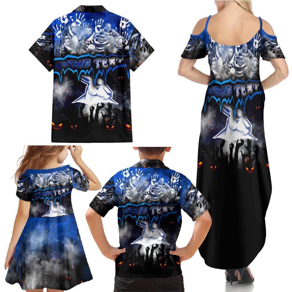 Step Into Horror Domain Kangaroos Football Family Matching Summer Maxi Dress and Hawaiian Shirt Halloween Horror Movie Characters - Aussie Hoodie