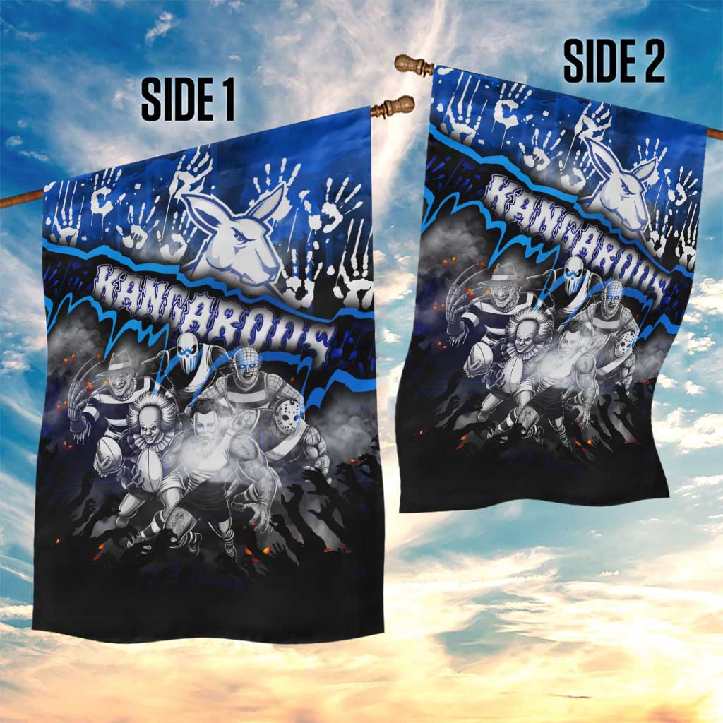 Step Into Horror Domain Kangaroos Football Garden Flag Halloween Horror Movie Characters - Aussie Hoodie