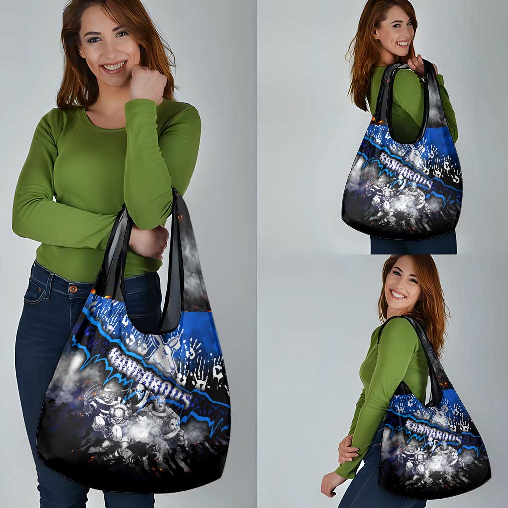 Step Into Horror Domain Kangaroos Football Grocery Bag Halloween Horror Movie Characters - Aussie Hoodie