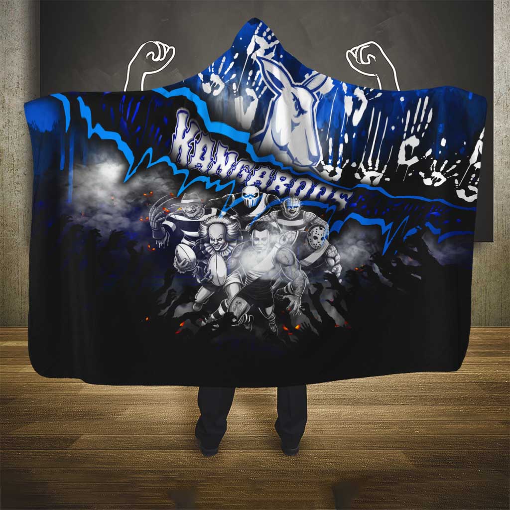 Step Into Horror Domain Kangaroos Football Hooded Blanket Halloween Horror Movie Characters - Aussie Hoodie