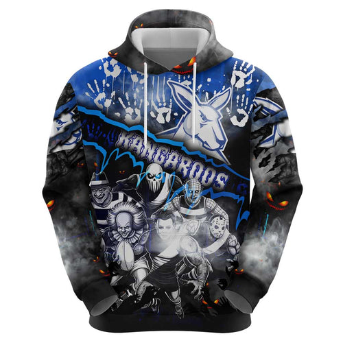 Step Into Horror Domain Kangaroos Football Hoodie Halloween Horror Movie Characters - Aussie Hoodie