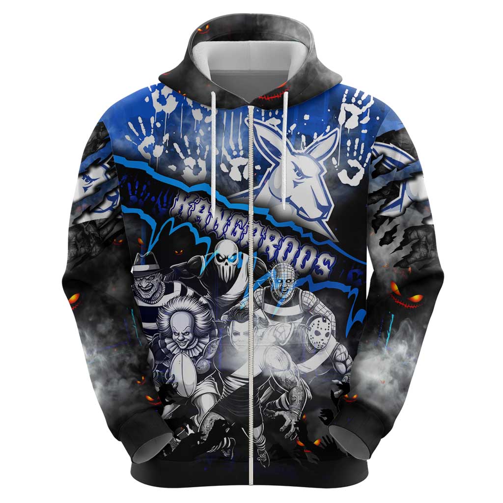 Step Into Horror Domain Kangaroos Football Hoodie Halloween Horror Movie Characters - Aussie Hoodie