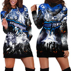 Step Into Horror Domain Kangaroos Football Hoodie Dress Halloween Horror Movie Characters - Aussie Hoodie