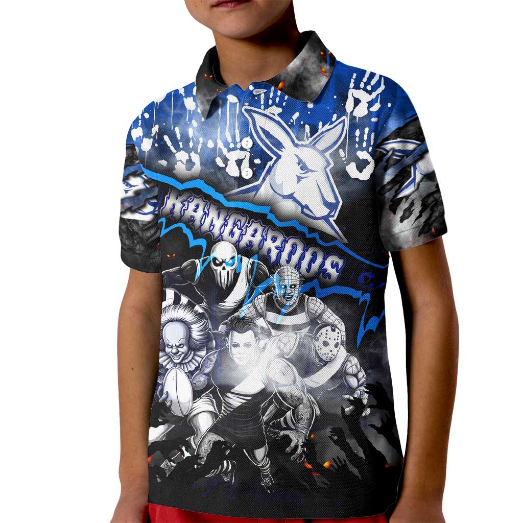 Step Into Horror Domain Kangaroos Football Kid Polo Shirt Halloween Horror Movie Characters - Aussie Hoodie