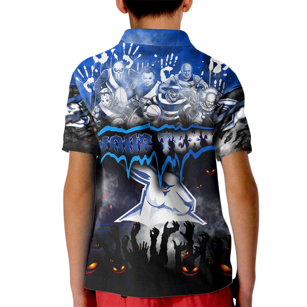 Step Into Horror Domain Kangaroos Football Kid Polo Shirt Halloween Horror Movie Characters - Aussie Hoodie