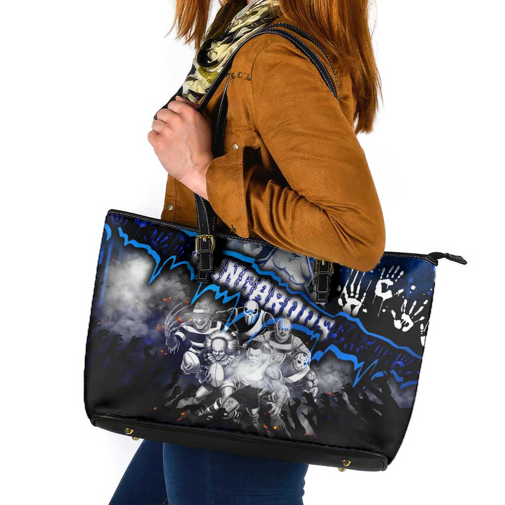 Step Into Horror Domain Kangaroos Football Leather Tote Bag Halloween Horror Movie Characters - Aussie Hoodie