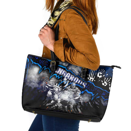 Step Into Horror Domain Kangaroos Football Leather Tote Bag Halloween Horror Movie Characters - Aussie Hoodie